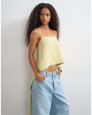 TOPSHOP Square Neck Cami With Drape Back Detail - Blue