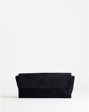 TOPSHOP Clark Medium Suedette Fold Over Clutch Bag - White