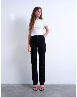 TOPSHOP Dree High Rise Slim Straight Leg Jean - Black