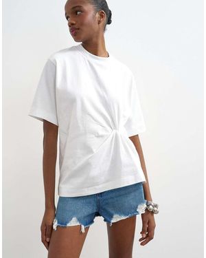 TOPSHOP Twist Tuck Tee - White