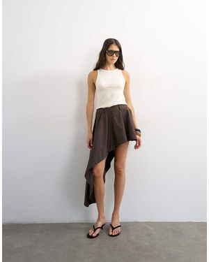 TOPSHOP Asymmetric Mini Skirt - White