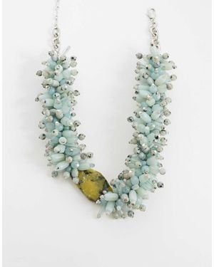 TOPSHOP Lillian Statement Semi Precious Beaded Necklace - Blue