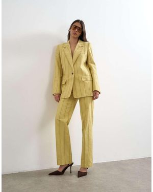 TOPSHOP Co Ord Occasion Stripe Clean Front Trouser - Metallic