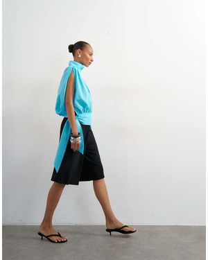 TOPSHOP Viscose Jersey Bermuda Short - Blue