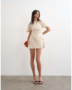 TOPSHOP Sculptural Drape Mini Dress - White