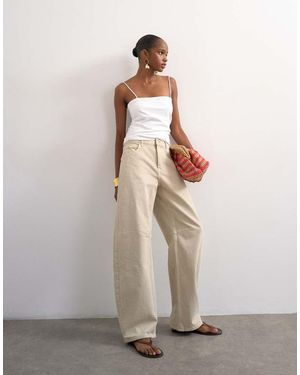 TOPSHOP Barrel Mid Rise Jean - Grey