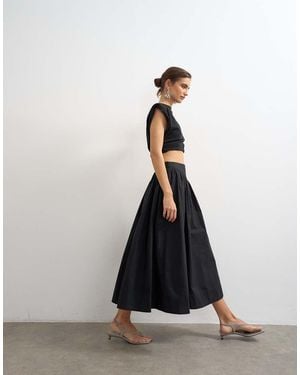 TOPSHOP Drop Waist Saloon Maxi Skirt - White