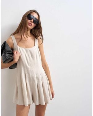 TOPSHOP Tailored Linen Romper - Natural