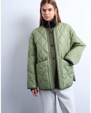 TOPSHOP Oversized Placket Two Tone Liner Jacket - White