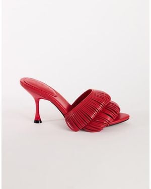 TOPSHOP Wendy Looped Fringe Heeled Sandal - Red