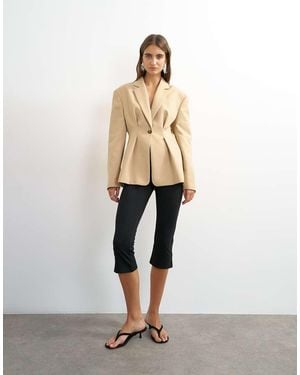 TOPSHOP Extreme Cinched Waist Blazer - Natural