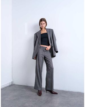 TOPSHOP Co Ord Herringbone Stripe Slouchy Trouser - White