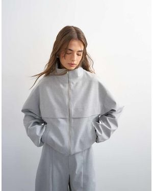 TOPSHOP Co Ord Funnel Neck Jacket - Grey