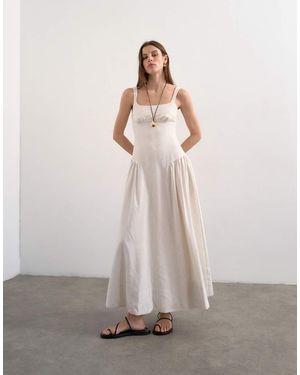 TOPSHOP Dropped Waist Maxi Sundress - Natural