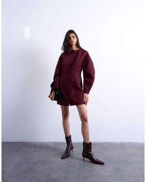 TOPSHOP Cocoon Structu Mini Dress - Red