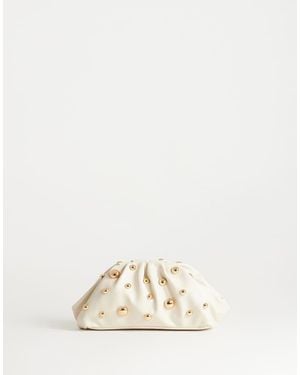TOPSHOP Josephine Small Studded Clutch Bag - Natural