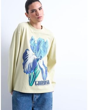 TOPSHOP Graphic Giardino Iris Skater Tee - Blue