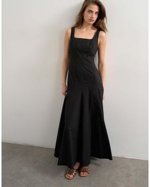 TOPSHOP Dropped Hem Full Circle Skirt Sundress - Black
