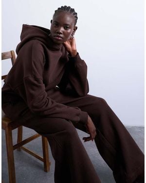 TOPSHOP Premium Heavyweight Oversized Hoodie - Brown