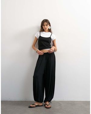 TOPSHOP Jersey Viscose Balloon Trousers - Brown