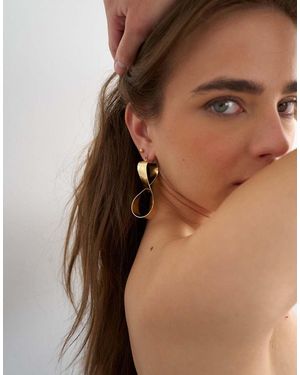 TOPSHOP Charlotte Twisted Hoop Earring - Metallic