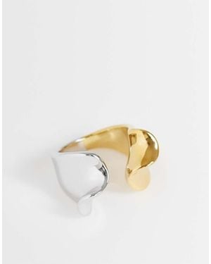 TOPSHOP Rush Waterproof Stainless Steel Molten Ring - Metallic