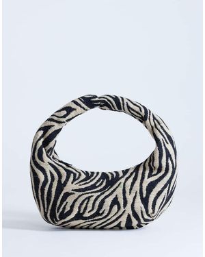 TOPSHOP Giane Medium Canvas Zebra Scoop Bag - Metallic