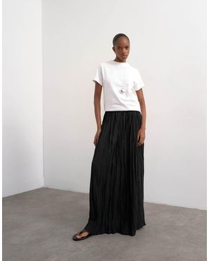 TOPSHOP Shirred Waist Crinkle Full Circle Skirt - White