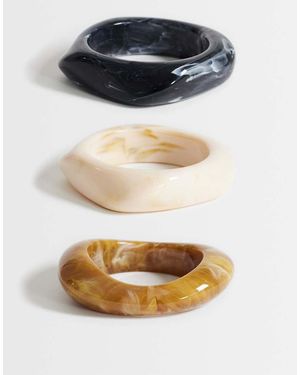 TOPSHOP Ferdy 3 Pack Resin Bangles - Blue