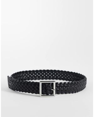 TOPSHOP Weave Leather Belt - Black