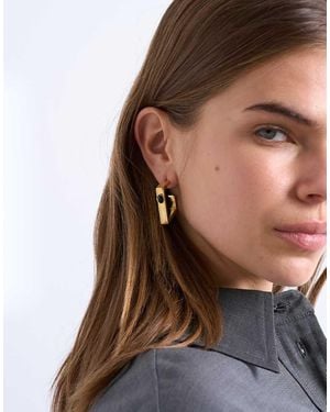 TOPSHOP Perry Waterproof Stainless Steel Square Hoop Earring - Brown
