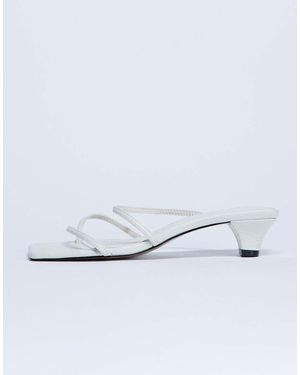 TOPSHOP Iva Strappy Kitten Heel Mule - White