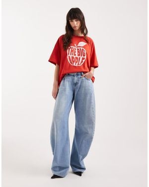 TOPSHOP Skewed Boyfriend Jean - Red