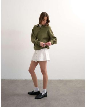 TOPSHOP Denim Button Through Mini Skirt - Multicolour