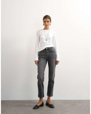 TOPSHOP Orson Mid Rise Comfort Straight Jean - Black