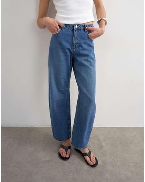 TOPSHOP Barrel High Rise Jeans - Blue