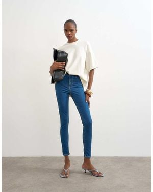 TOPSHOP Joni High Rise Skinny Jeans - Blue