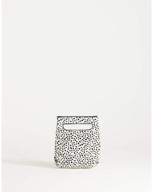 TOPSHOP Stella Hair On Real Leather Small Grab Bag - White