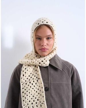 TOPSHOP Crochet Balaclava - White