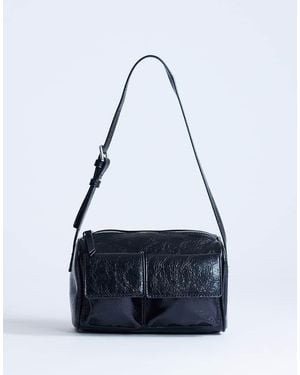 TOPSHOP Safia Front Pocket Shoulder Bag - Blue
