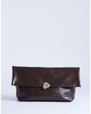 TOPSHOP Gaia Large Clutch Bag With Hardware - White