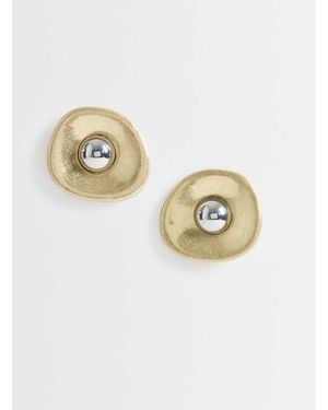 TOPSHOP Cece Statement Round Stud Earrings - Metallic