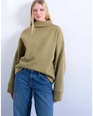 TOPSHOP Funnel Neck Oversized Sweat - Blue