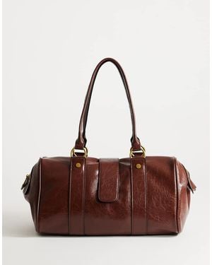 TOPSHOP Star Medium Hardware Detail Bowler Shoulder Bag - Brown