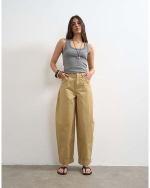 TOPSHOP Clean Cargo Trouser With Rolled Hem - Natural