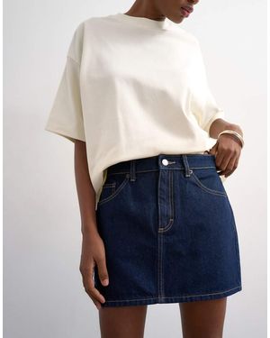 TOPSHOP Denim Mini Pelmet Skirt - Blue