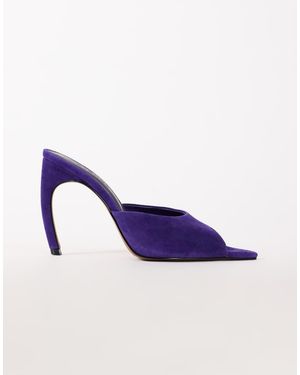 TOPSHOP Artemis Real Suede Banana Heel Mule - Purple