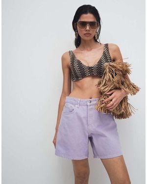 TOPSHOP Denim Editor Shorts - Purple