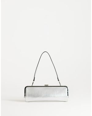 TOPSHOP Poppy Small Rectangle Clasp Shoulder Bag - White