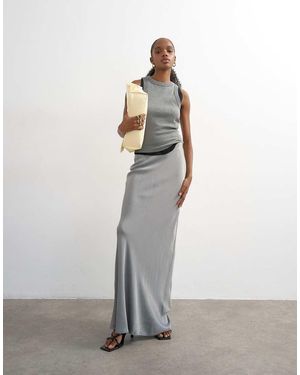 TOPSHOP Flood Length Satin Bias Maxi Skirt - White